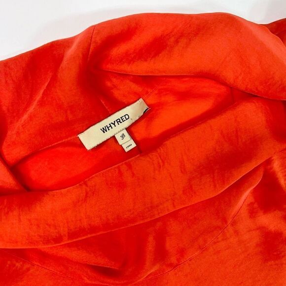 Whyred Mini Dress Womens 38 Red Short Sleeve Cowl Neck Pullover - Picture 2 of 10